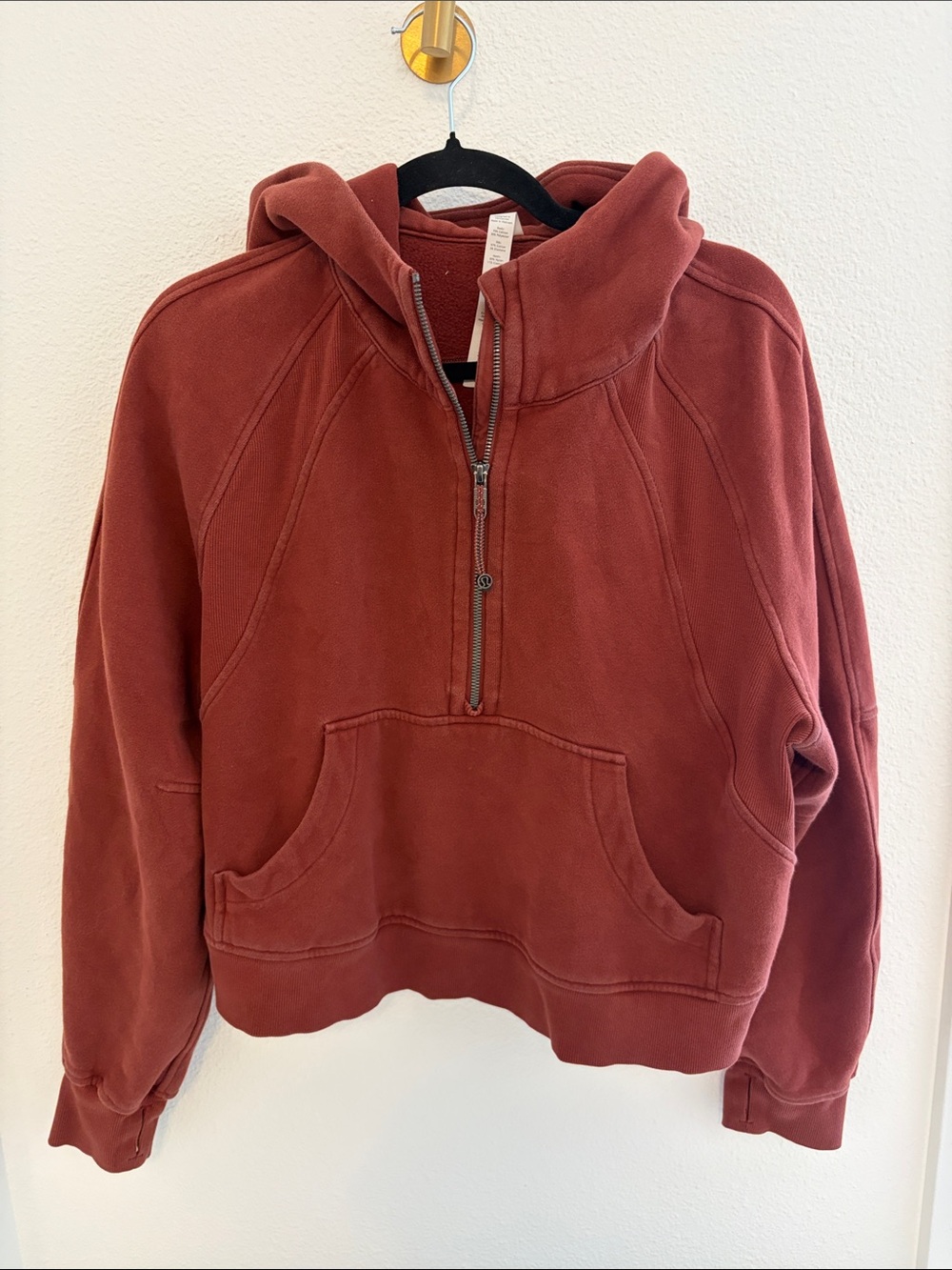 lululemon athletica Rust Red Half-Zip Hoodie scuba